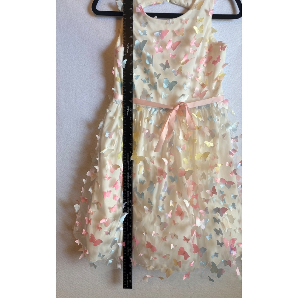 Xtraordinary Girls Size 16 Butterfly 3D Applique Party Easter Dress Pastel NWT - Picture 7 of 8